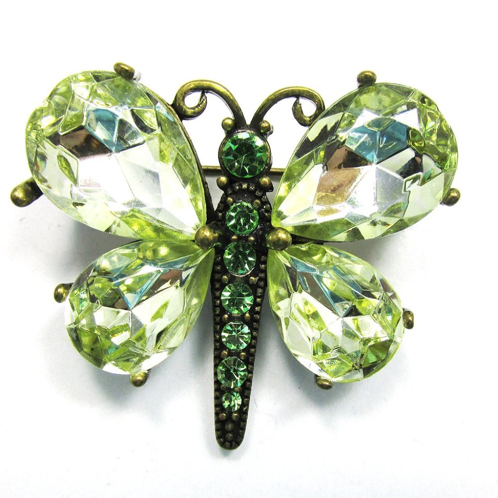 Vintage 1960s Delightful Mid-Century Rhinestone Butterfly Pin